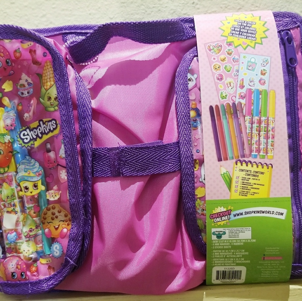Shopkins Travel Drawing Desk with markers/stickers